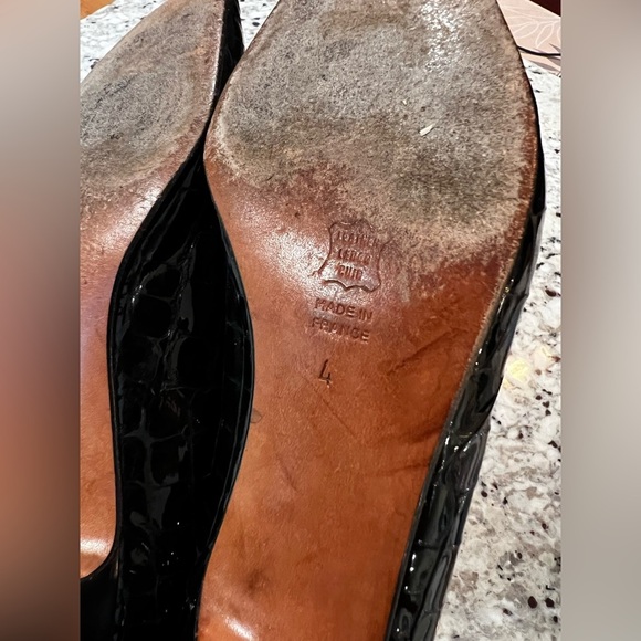 JB Martin Black Patent Leather Square Toe Heel 1.75” Size US 6 UK 4 - Picture 6 of 9